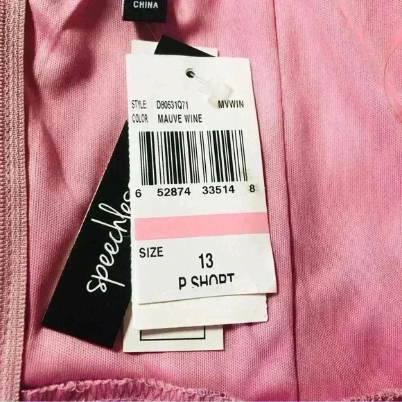 Speechless Womens Juniors Strapless Fit Flare Pink Mauve Dress size 13 petite - Picture 12 of 16